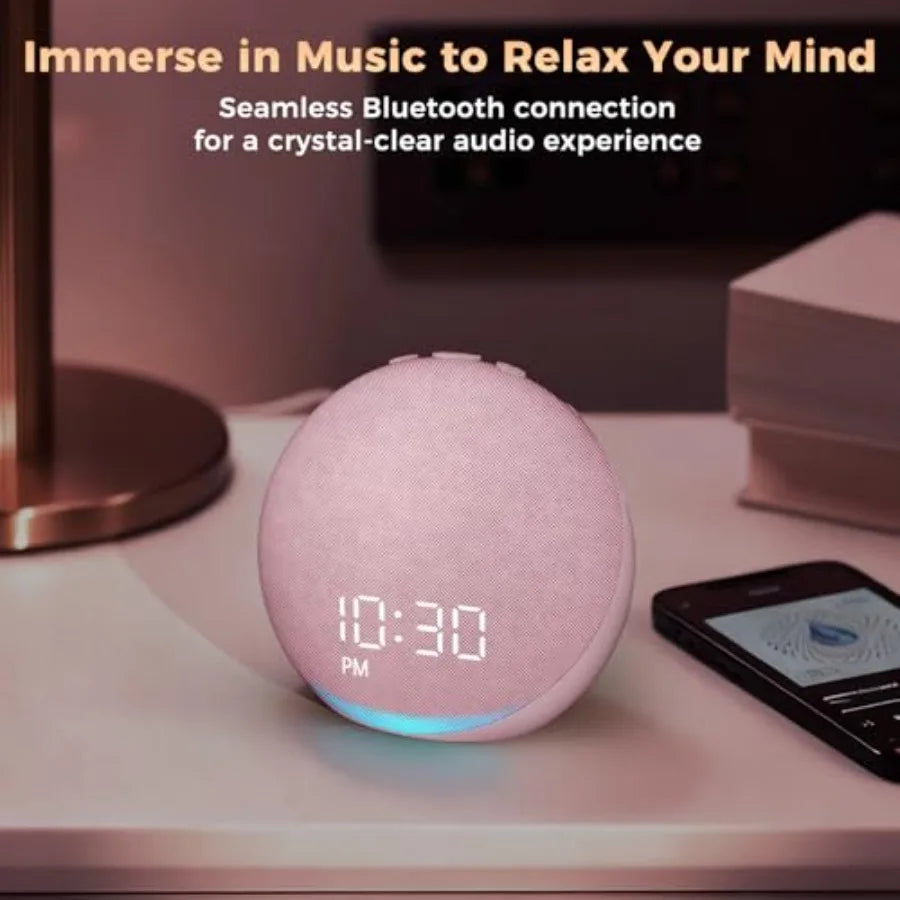 Sound Machine Alarm Clock for Bedroom: 25 Natural Sleep Sounds - White Noise Machine for Adults and Baby - Gentle Wake Up Alarm