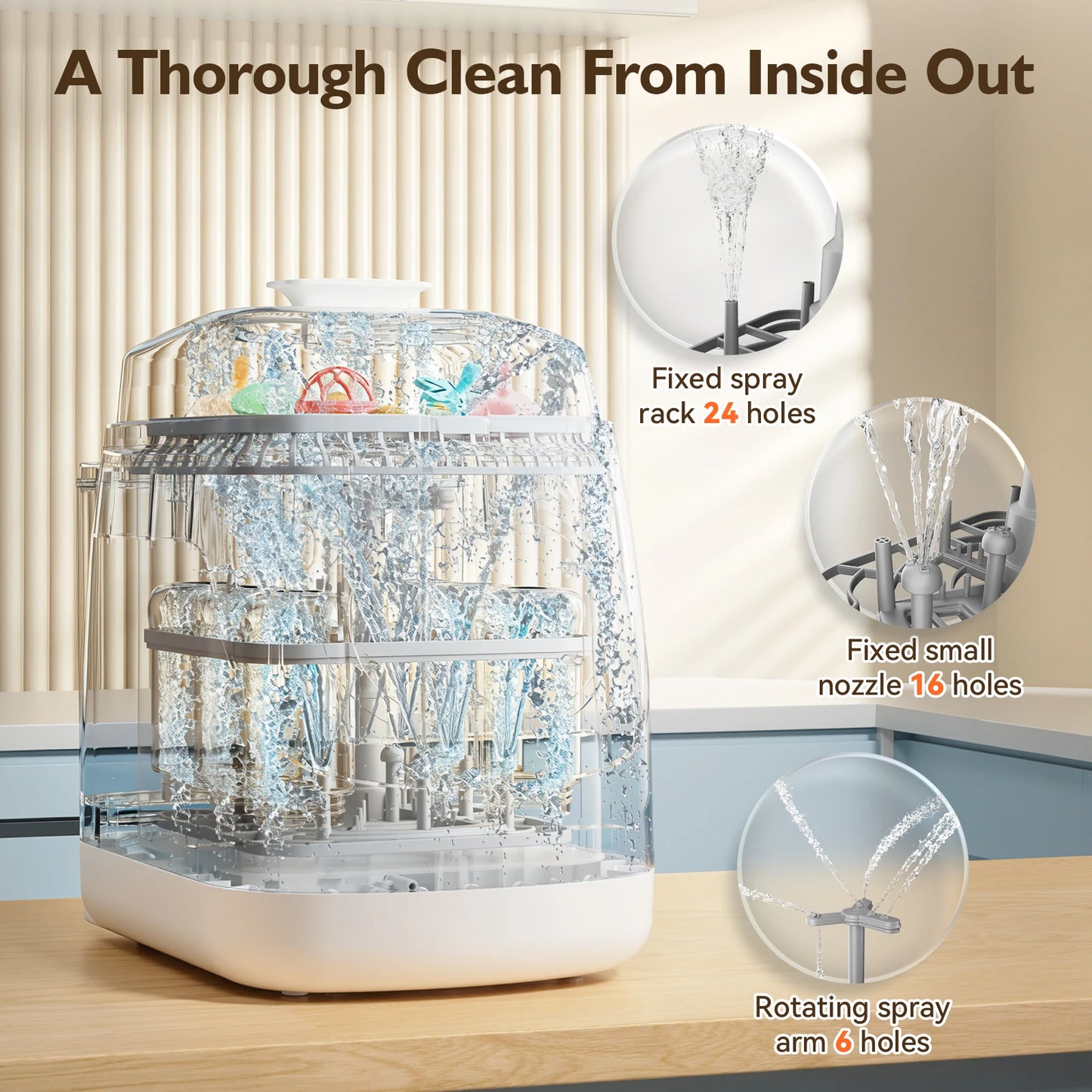 Baby Bottle Care Machine Multi-functional Baby Bottle Washer Sterilizer and Dryer for All Baby Items Bottles&Breast Pump Accessories