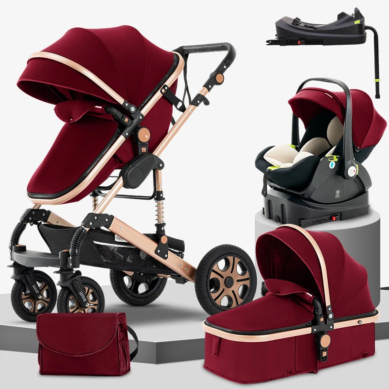 Baby Stroller and Car Seat,Baby Travel System with Isofix Base,Baby Carriage Up to 55lbs, 3in1 Reversible Foldable Standard Stroller