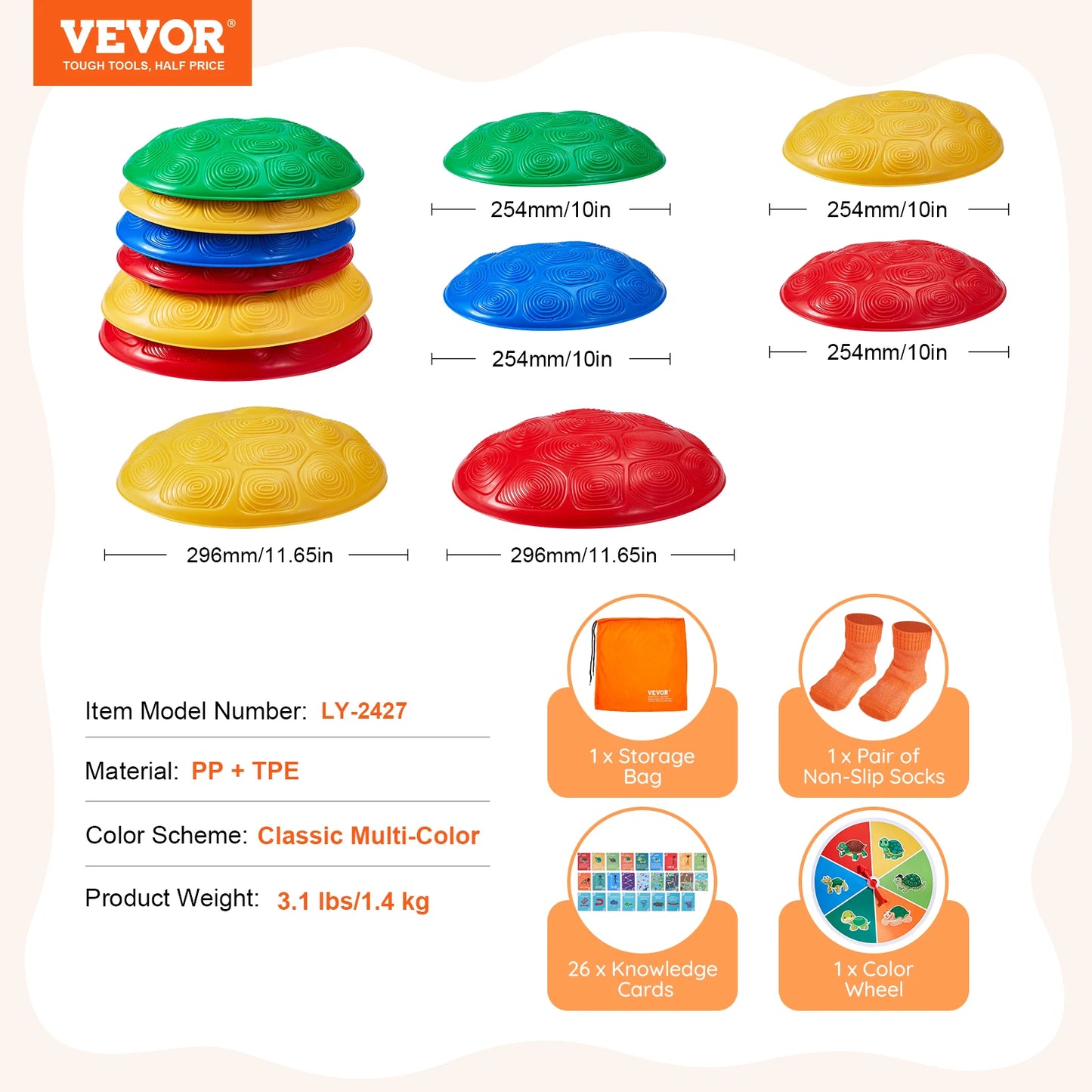 SucceBuy 6 PCS Kids Turtle Balance Stepping Stones Kids Toddler Jumping Coordination Game Toys Outdoor Play for Children Gifts