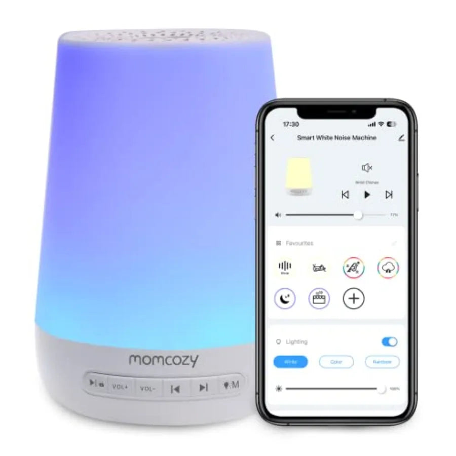 Baby Sound Machine, White Noise Machine for Baby Sleeping with Night Light, Toddler Sleep Trainer 34 Soothing Sleep Sounds