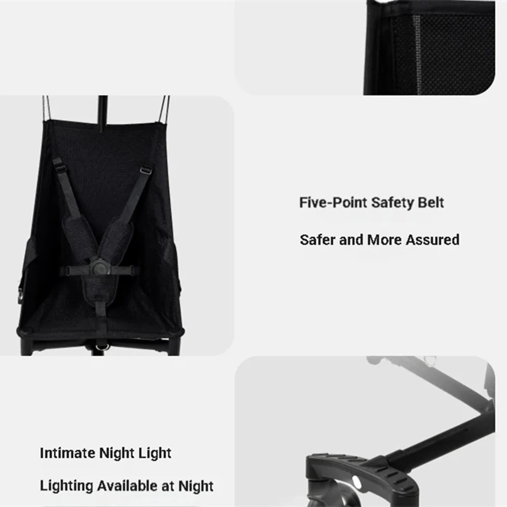 Baby Stroller One Click Folding Lightweight Strollers Portable Baby Car with Seat Belt Baby Trolly Anti Rollover Child Carts