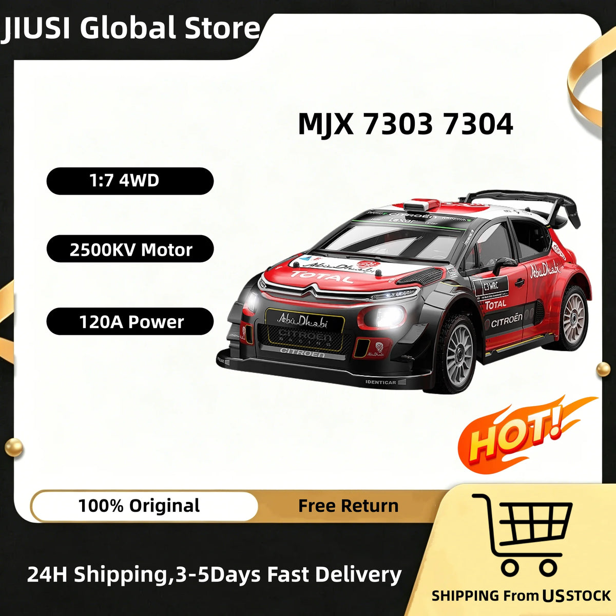 HYPER GO MJX 7303 7304 Rc Toys Car 1:7 Adult Off Road 4X4 Remote Control Rc Truck 2.4G Brushless High Speed RC Professional For Adult Shipping From US