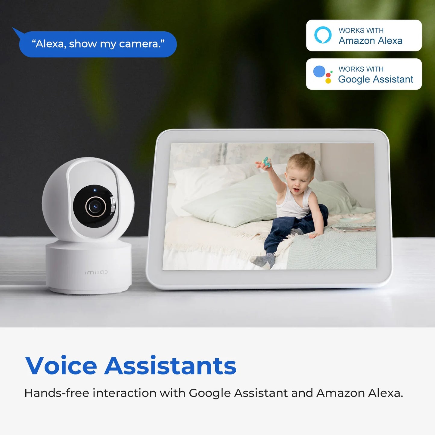 Baby Monitor Indoor Security Camera with AI Detection Night Vision 2-Way Audio 360° PTZ Compatible