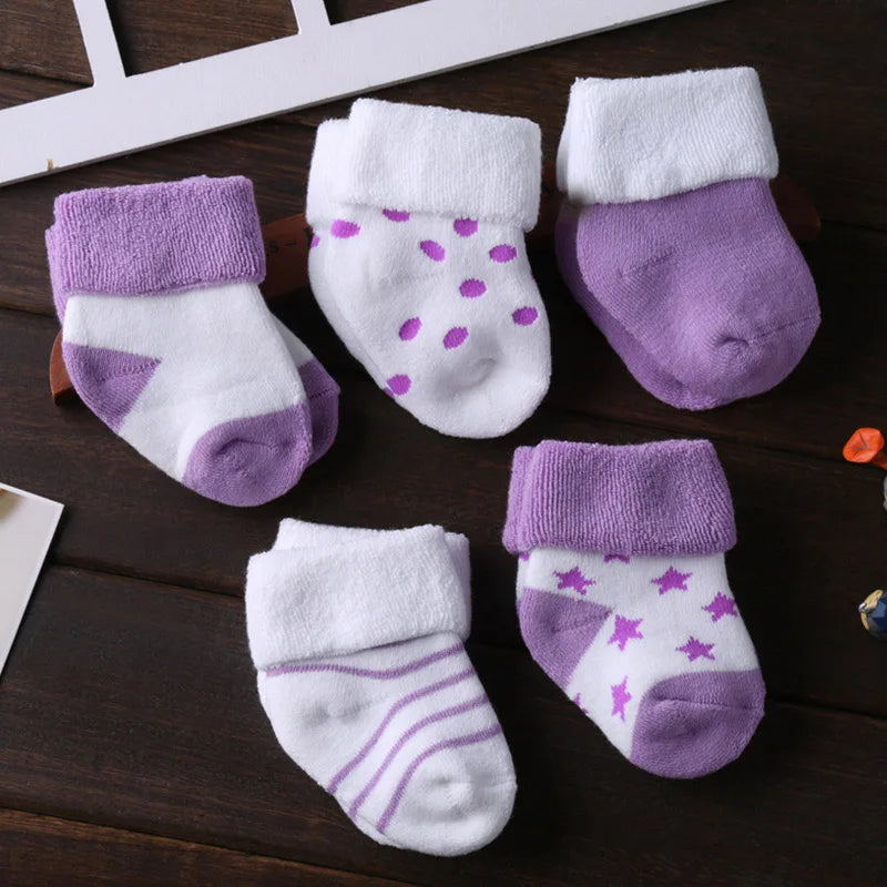 5Pairs/lot unisex Non-Skid Baby Shoe Socks 0-12months Cotton baby boy girls