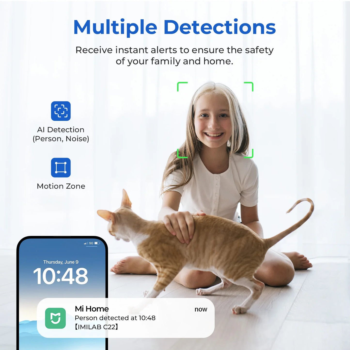 Baby Monitor Indoor Security Camera with AI Detection Night Vision 2-Way Audio 360° PTZ Compatible
