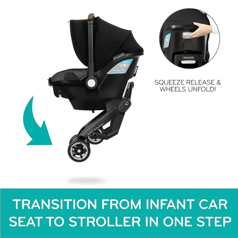 Infant Car Seat and Stroller Combo with Carryall Storage (Boone Gray)