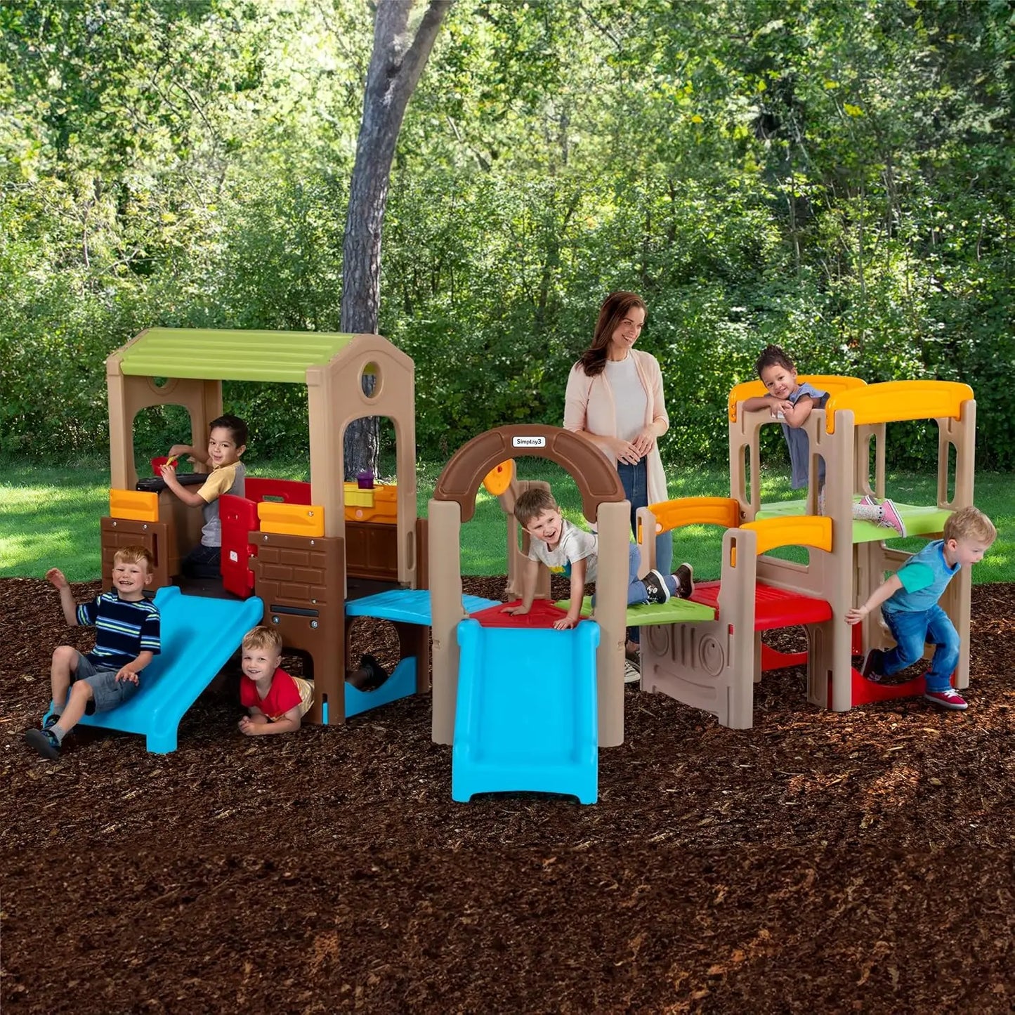 Young Explorers Modular Play System Kids Activity Outdoor Playset for Children Age 18 mos 6yrs Toddler Playground Slide Climb