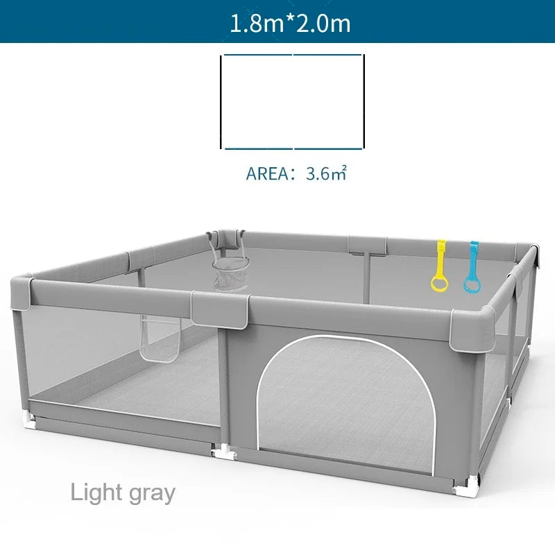 Baby Playpen Gray Baby Activity Fence Large Baby Playground Safety Activities for Babies Games Park Playpen for Children