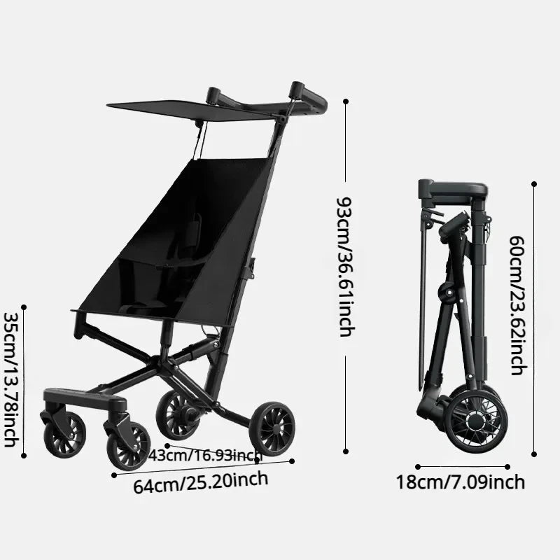 Baby Stroller One Click Folding Lightweight Strollers Portable Baby Car with Seat Belt Baby Trolly Anti Rollover Child Carts