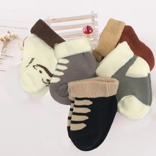 5Pairs/lot unisex Non-Skid Baby Shoe Socks 0-12months Cotton baby boy girls