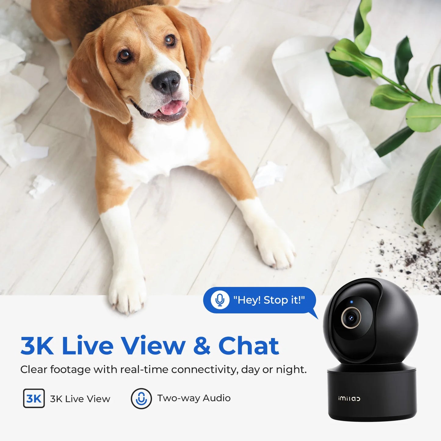 Baby Monitor Indoor Security Camera with AI Detection Night Vision 2-Way Audio 360° PTZ Compatible