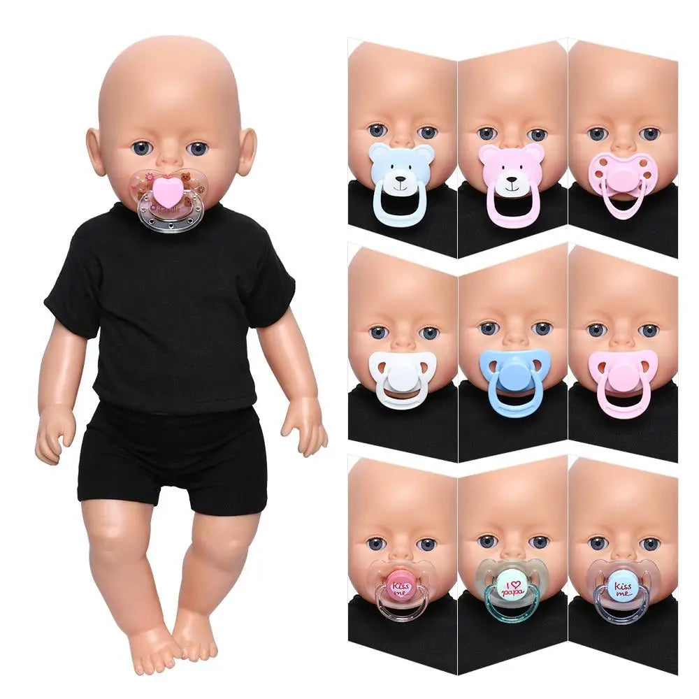 New Simulation Pacifiers for 20-22inch Baby Dolls Cute Lovely Magnet Pacifier ABS Plastic Dummy Nipples Kids Toy Accessories