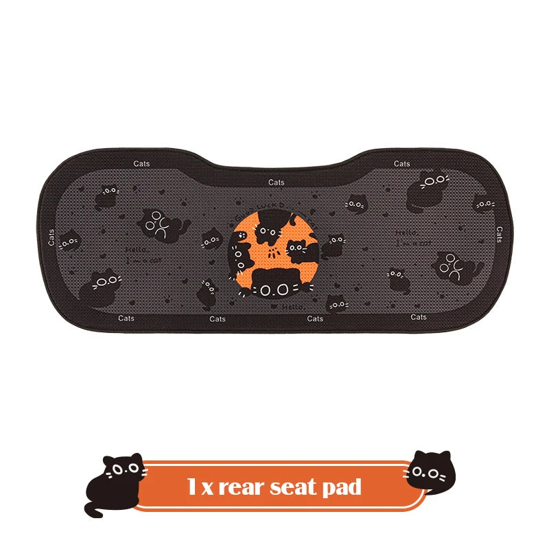 Cute Cartoon Car Seat Cushion Personality Cat Pattern Men's Women's Car Seat Cover Interior Accessories Four Seasonal Universal