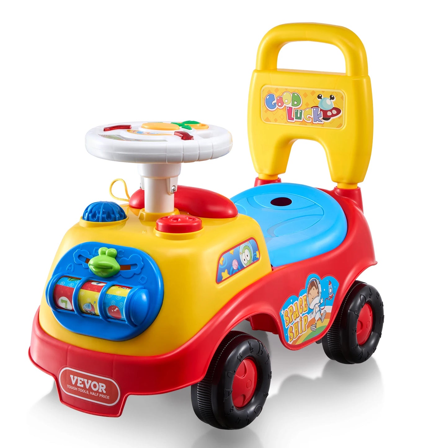 Toddler Ride On Push Car Sit to Stand Kids Ride On Toy Car W/ Music Steering Wheel   Seat Storage for Toddlers Ages 1-3