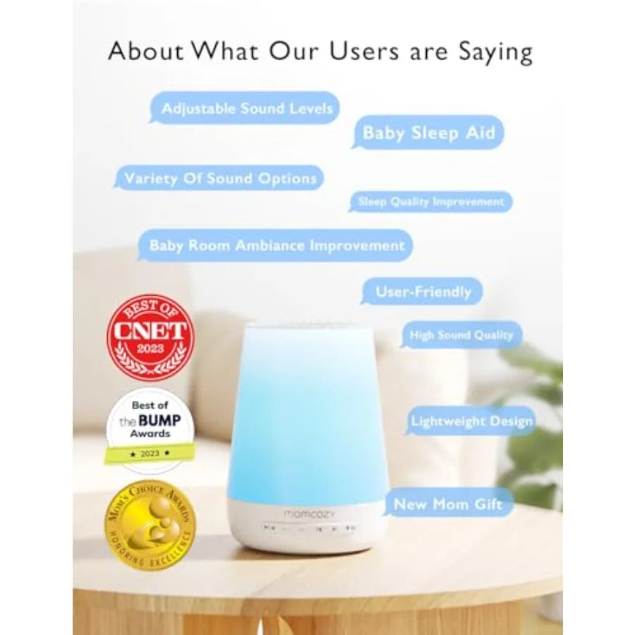 Baby Sound Machine, White Noise Machine for Baby Sleeping with Night Light, Toddler Sleep Trainer 34 Soothing Sleep Sounds