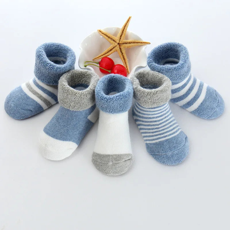 5Pairs/lot unisex Non-Skid Baby Shoe Socks 0-12months Cotton baby boy girls
